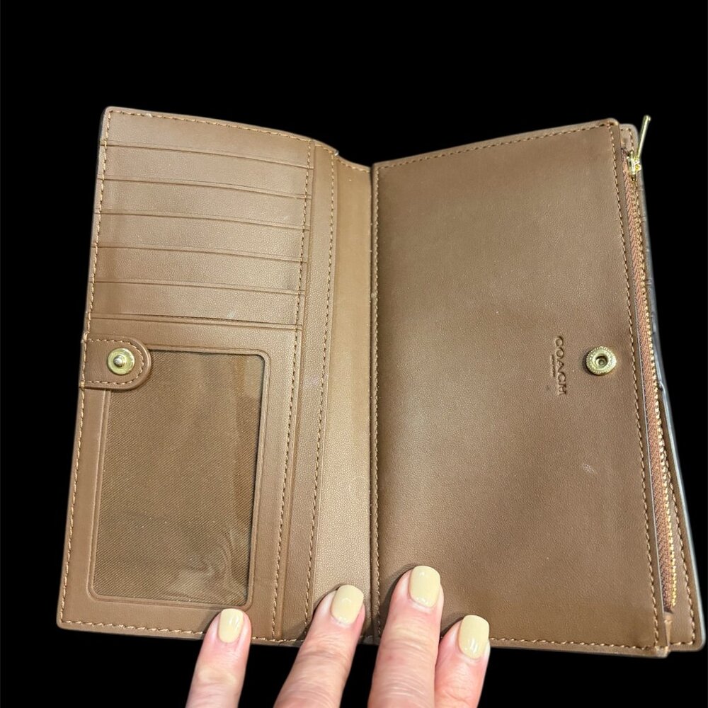 COACH CLASSIC C COATED CANVAS WALLET - DOUBLE SNAP - Picture 6 of 6